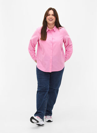 Katoenen overhemd met lange mouwen, Pink Frosting, Model image number 2