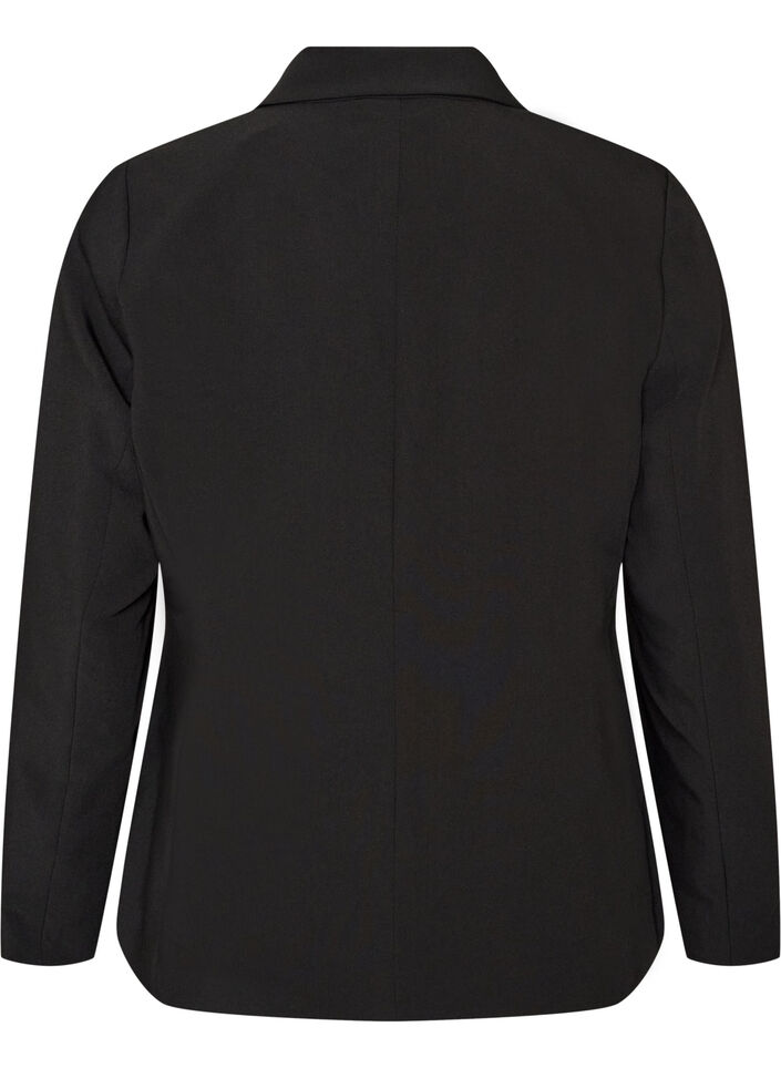 Klassieke blazer met een enkele knoopsluiting, Zwart, Packshot image number 1