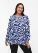 FLASH - Blouse met lange mouwen, smok en print, Blue Purple Flower, Model image number 0