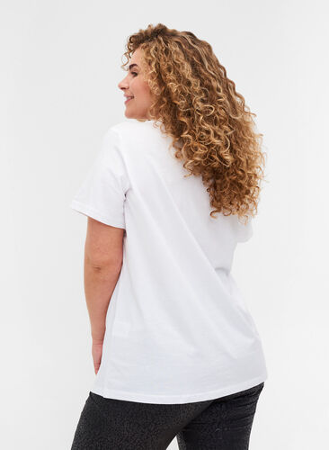 Set van 2 basic katoenen t-shirts, Bright White, Model image number 1