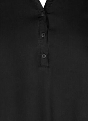 Tuniek met lange mouwen, v-hals en knopen, Black, Packshot image number 2