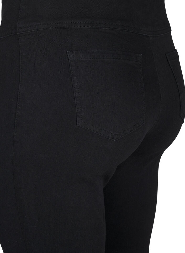Rekbare jeggings met een hoge taille, Zwart, Packshot image number 3