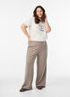 Broek met wijde pijpen, Beige, Model image number 0