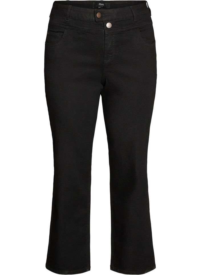 Gemma jeans met regular fit en hoge taille, Zwart, Packshot image number 0