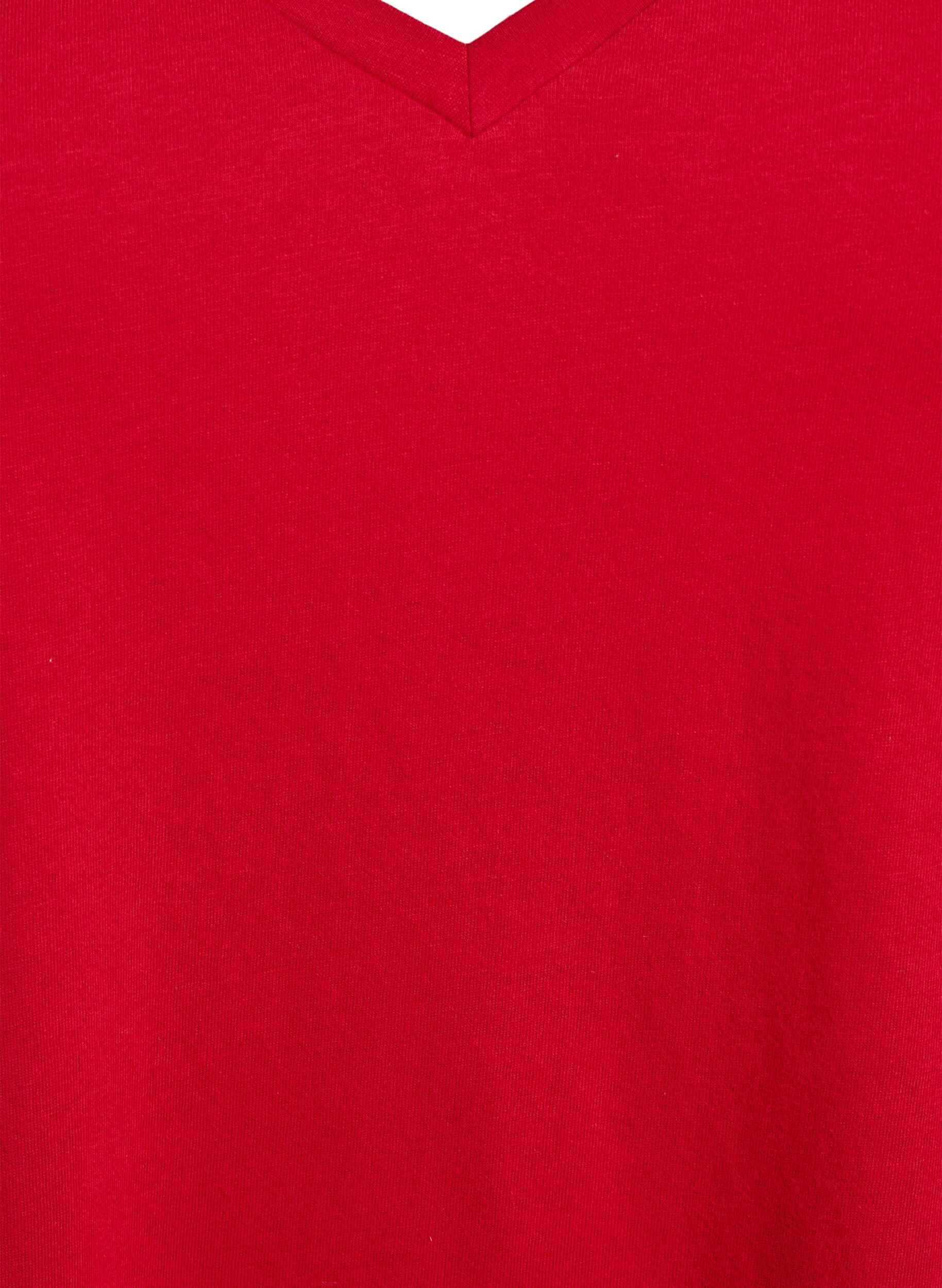 Zizzi FLASH - T-shirt met V-hals, Rood, Packshot image number 2