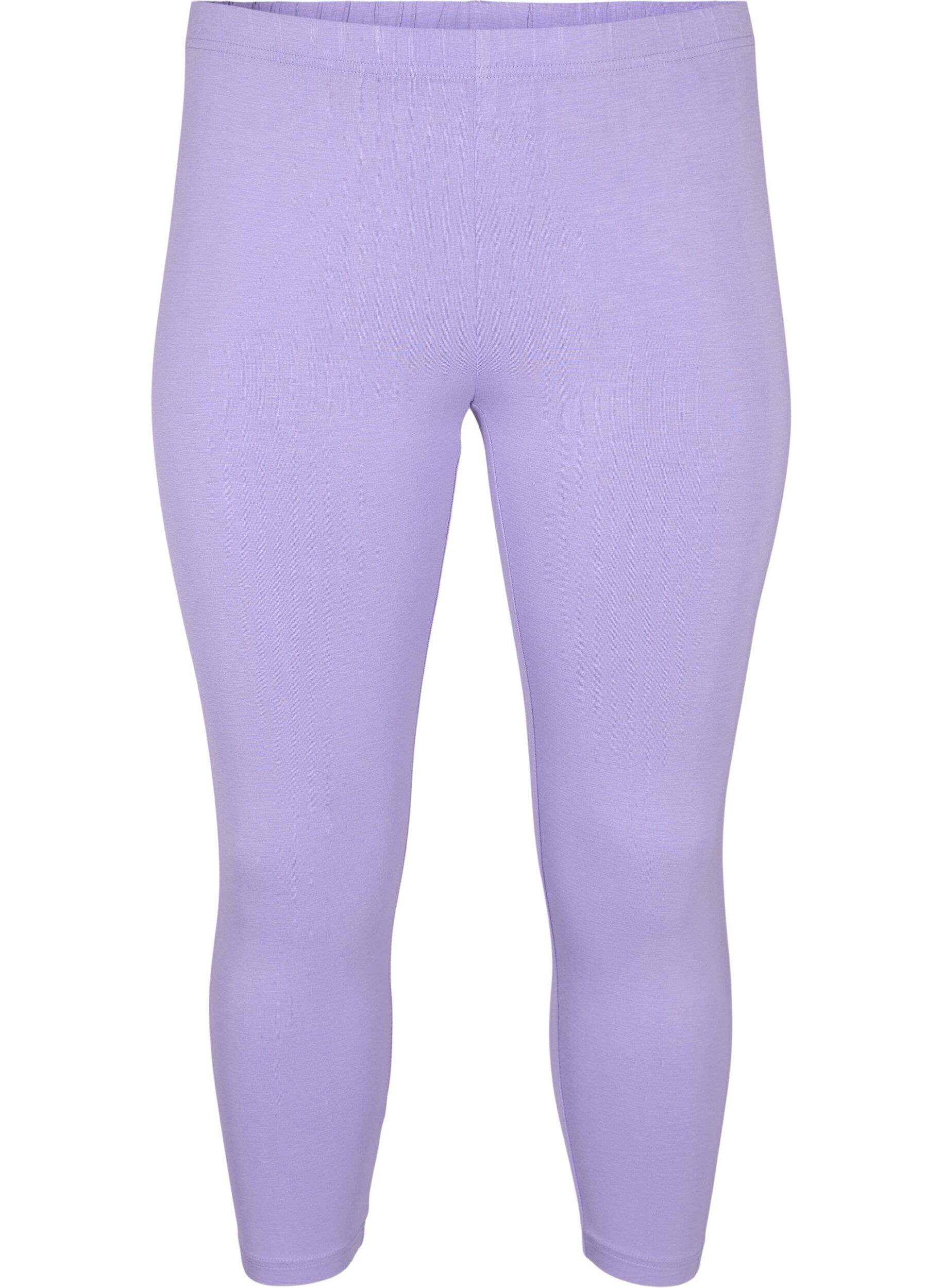 Zizzi Basic 3/4 legging in viscose, Paars, Packshot image number 0