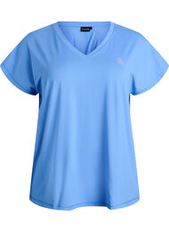 Losvallend trainings-T-shirt met V-hals, Blauw