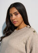 Breisel blouse met knoopdetail, Beige, Model image number 3