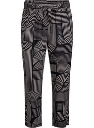 Viscose broek met hoge taille, Zwart