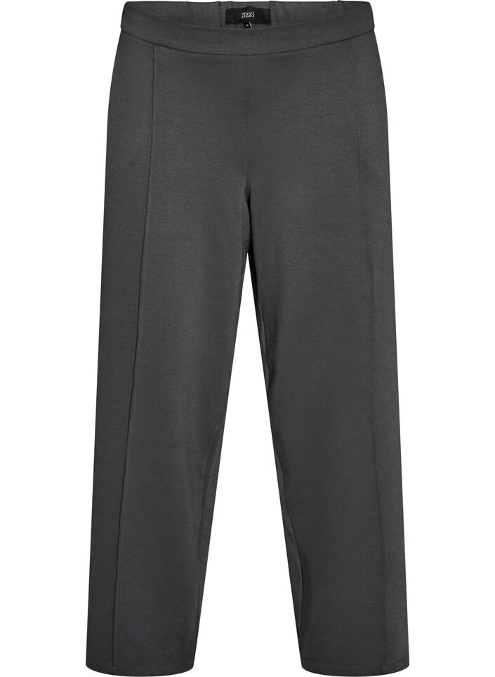 Losse jerseybroek met hoge taille, Grijs, Packshot image number 0