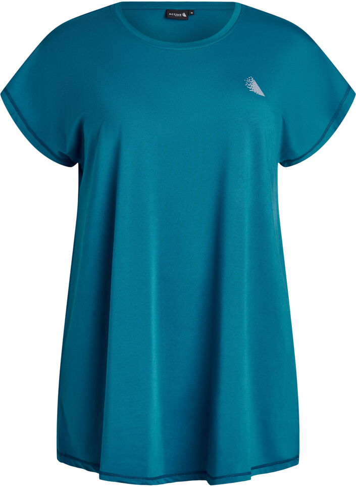 Lang workout T-shirt, Blauw, Packshot image number 0
