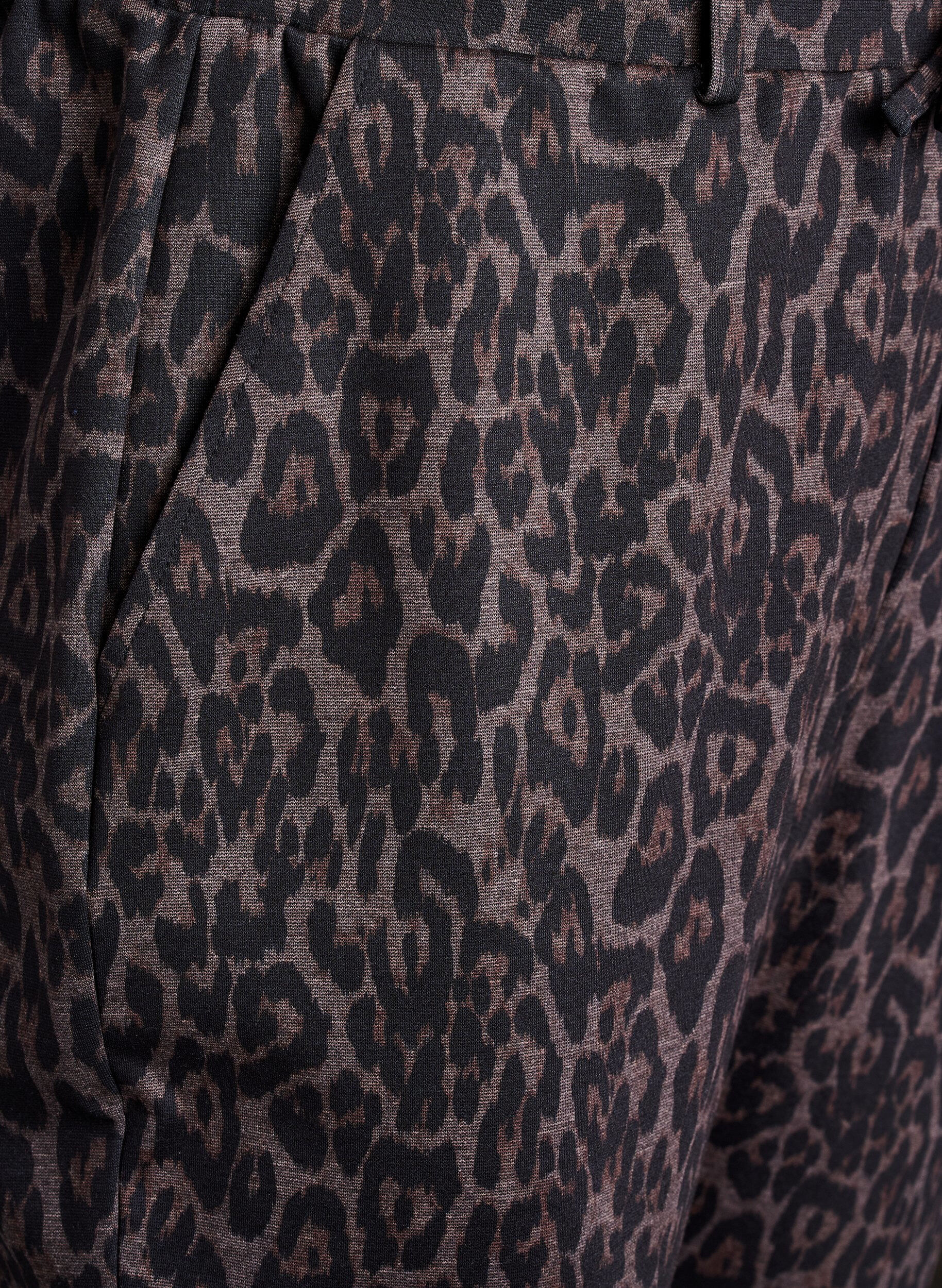 Zizzi Gecropte broek met luipaardprint, Bruin, Packshot image number 2