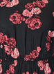 Midi-jurk met rozenprint en korte ballonmouwen, Zwart, Packshot image number 2