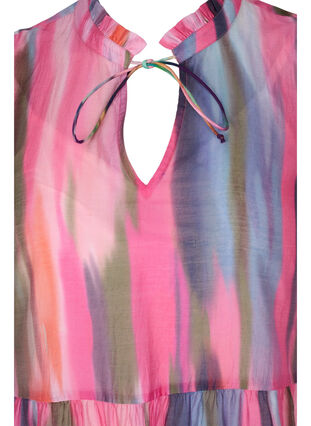 Viscose tuniek met print en striksluiting, Pink AOP, Packshot image number 2
