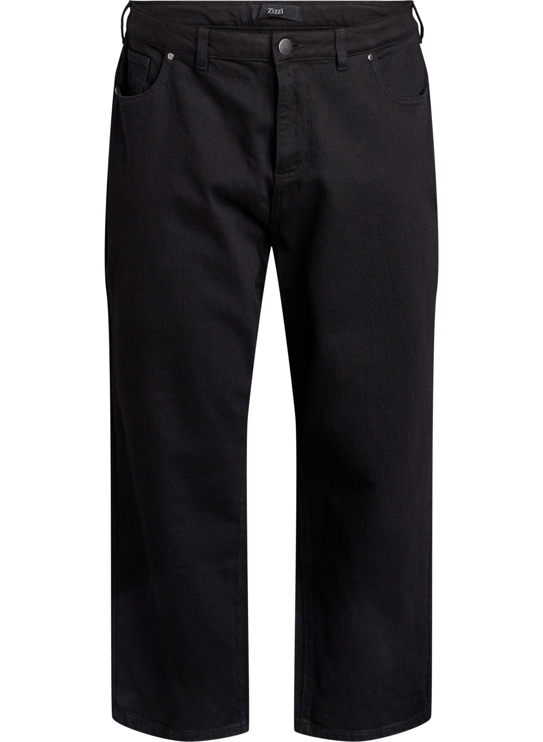 Losse jeans met gekorte lengte