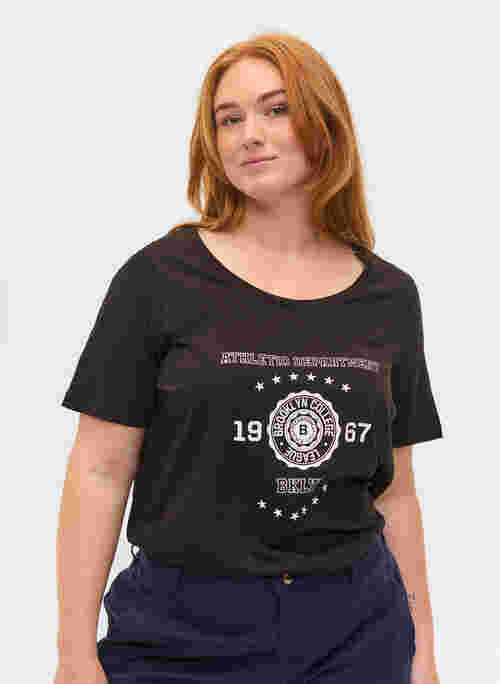 Katoenen t-shirt met korte mouwen en print