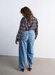 Geruit overhemd met een losse pasvorm, Bruin, Model image number 2