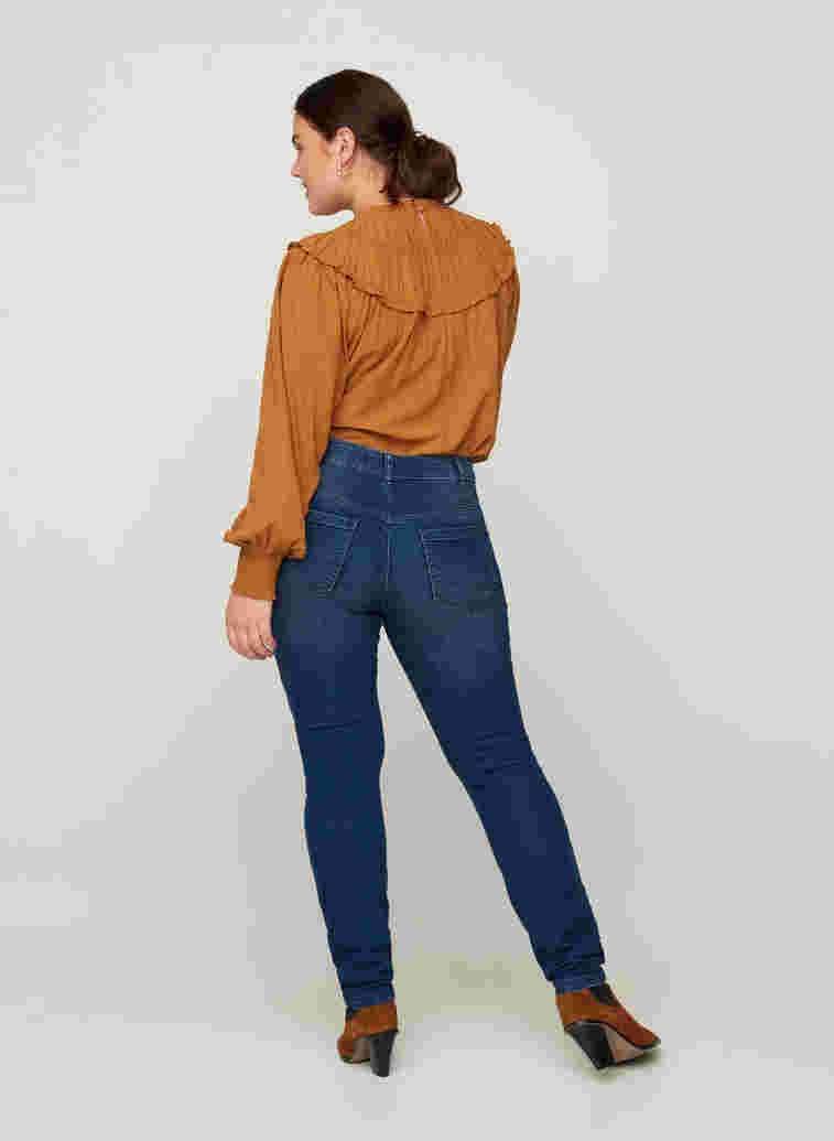 Sanna jeans met rits details, Blue denim, Model image number 0