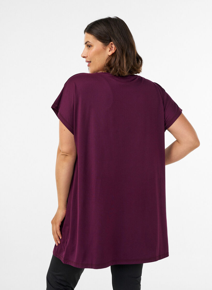 Lang trainings-T-shirt, Paars, Model image number 2