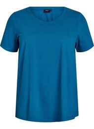 Basic effen katoenen t-shirt, Blauw