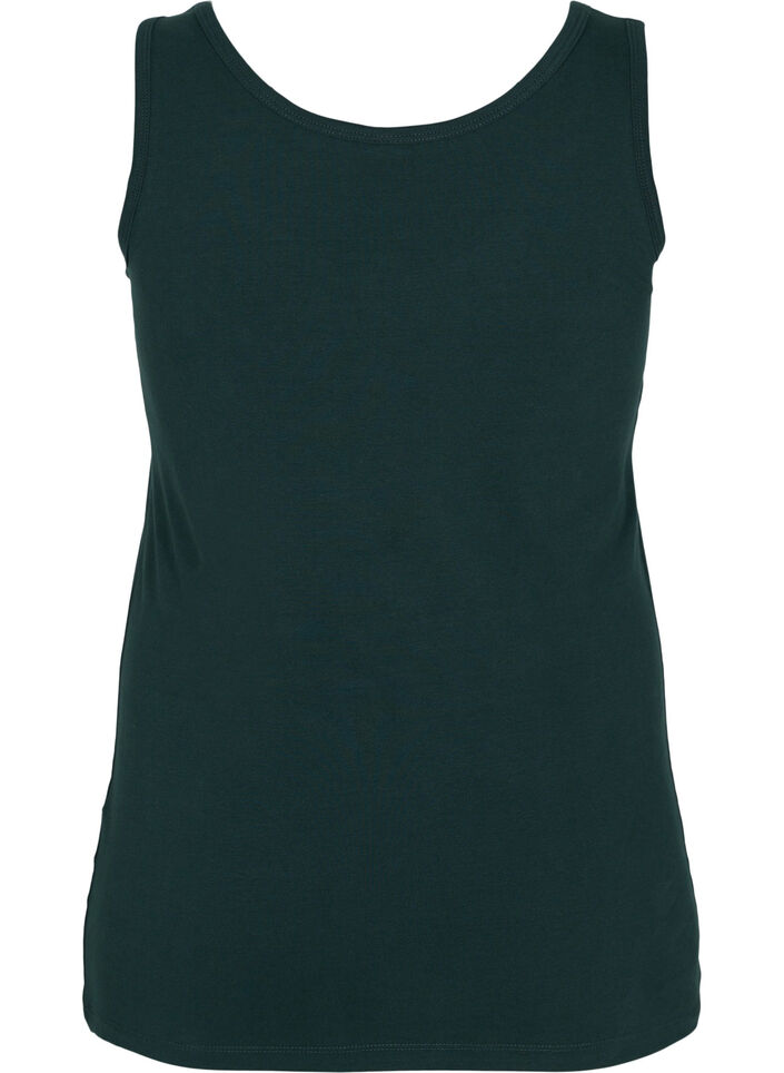 Effen gekleurd basic top in katoen, Groen, Packshot image number 1
