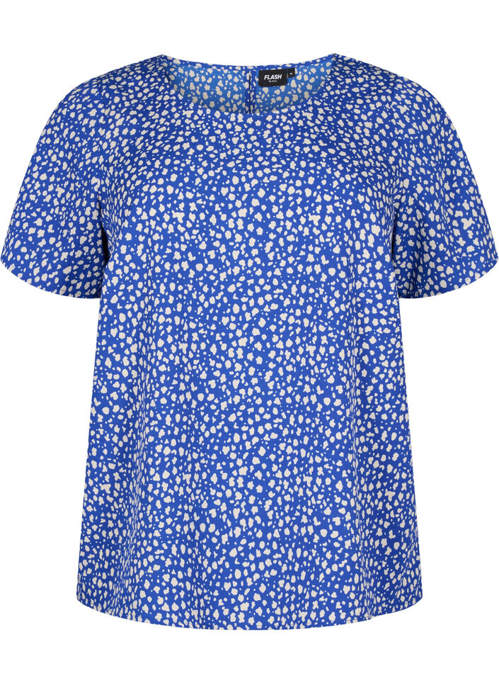 FLASH - Blouse met korte mouwen en print, Surf the web Dot, Packshot image number 0