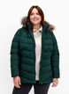 Kort pufferjack met capuchon, Groen, Model image number 0