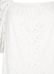 Blouse met korte pofmouwen en een opengewerkt patroon, Wit, Packshot image number 2