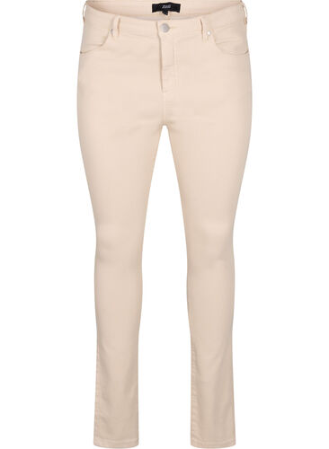 Amy jeans met hoge taille en super slanke pasvorm, Oatmeal, Packshot image number 0