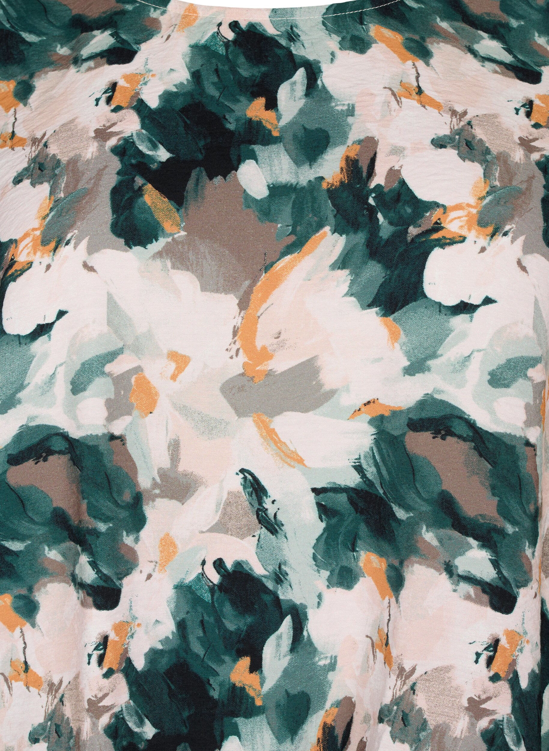 Zizzi Viscose smock blouse met print, Duck Gr. Forest AOP, Packshot image number 2