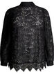 Kanten blouse met strikdetail, Black, Packshot image number 0