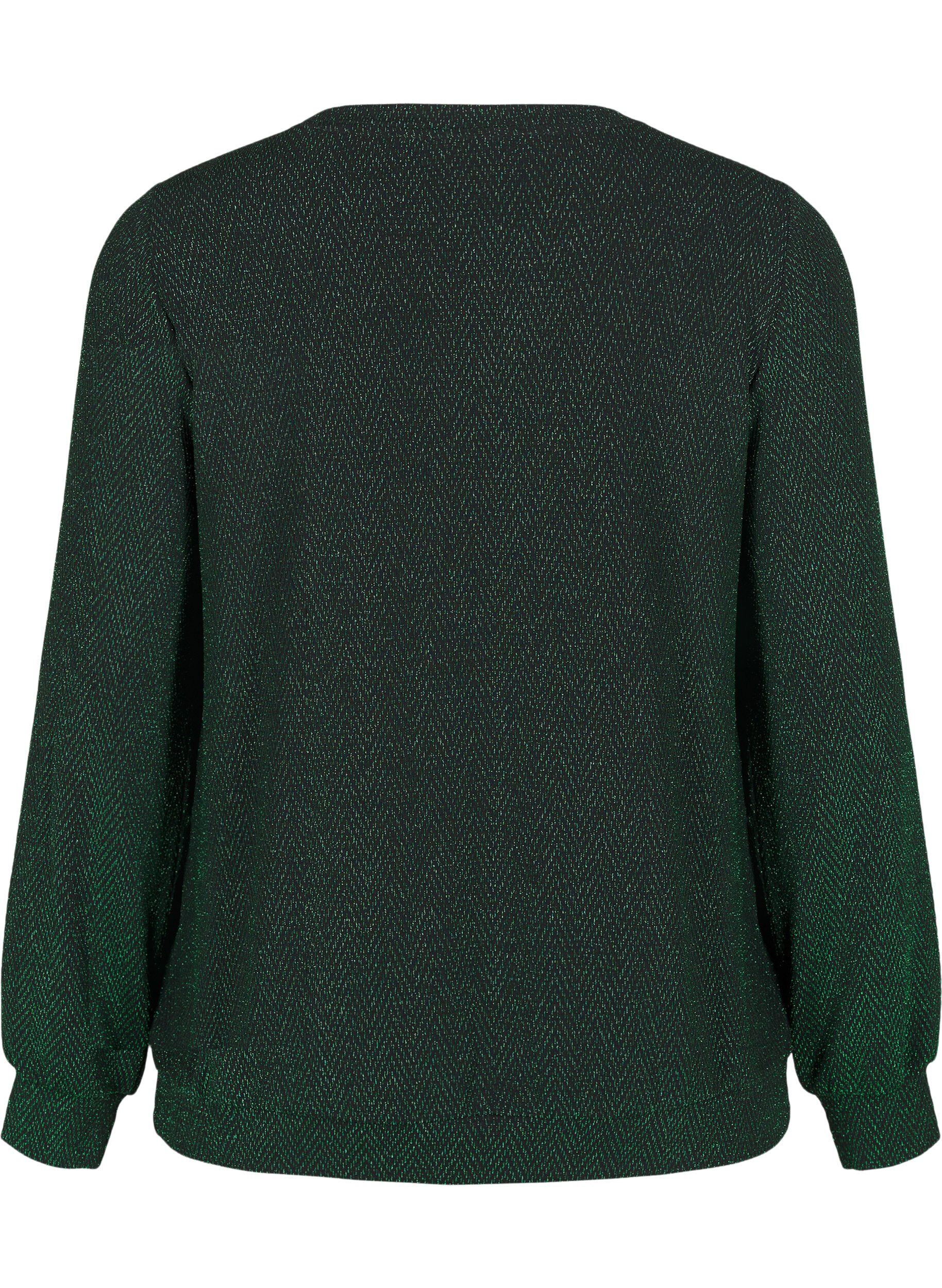 Zizzi Blouse met glinsterend patroon, Scarab ZigZagShimmer, Packshot image number 1