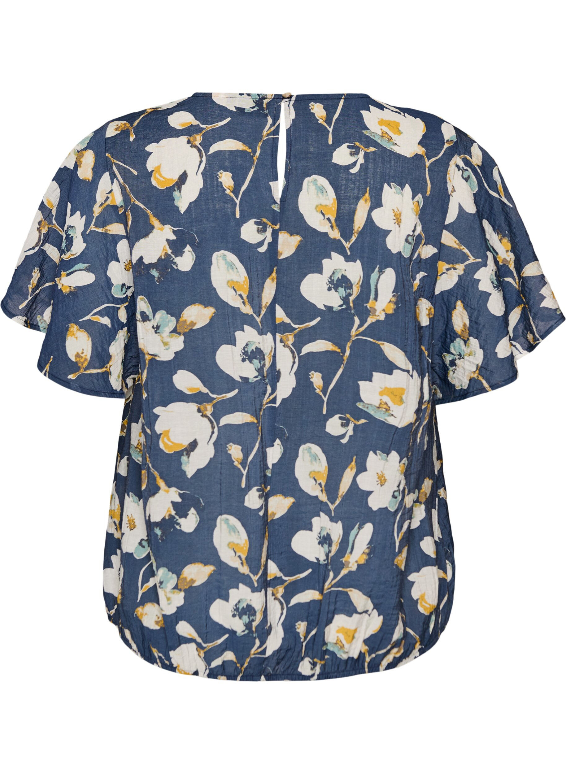 ZizziBlouse met ballonavorm en vleermuismouwen, Blauw, Packshot image number 1