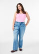 Solide kleur basis top in katoen, Roze, Model image number 1