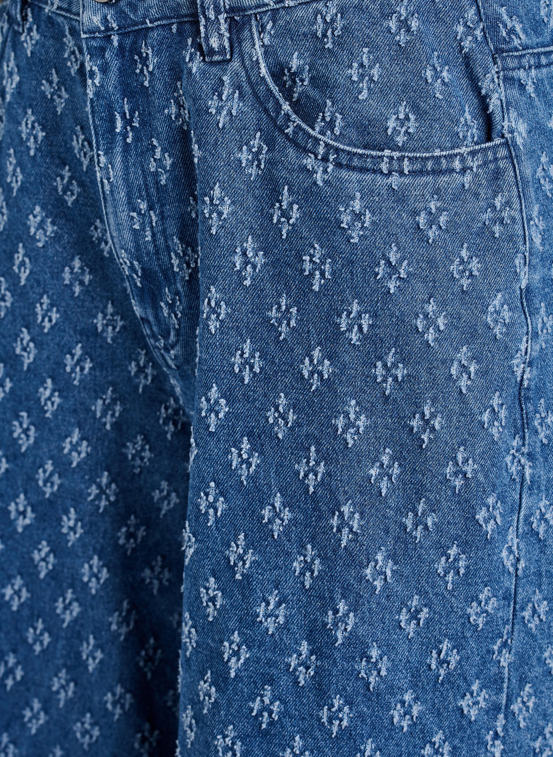 ZizziMyra jeans met wide fit en distressed patroon, Blauw, Packshot image number 2