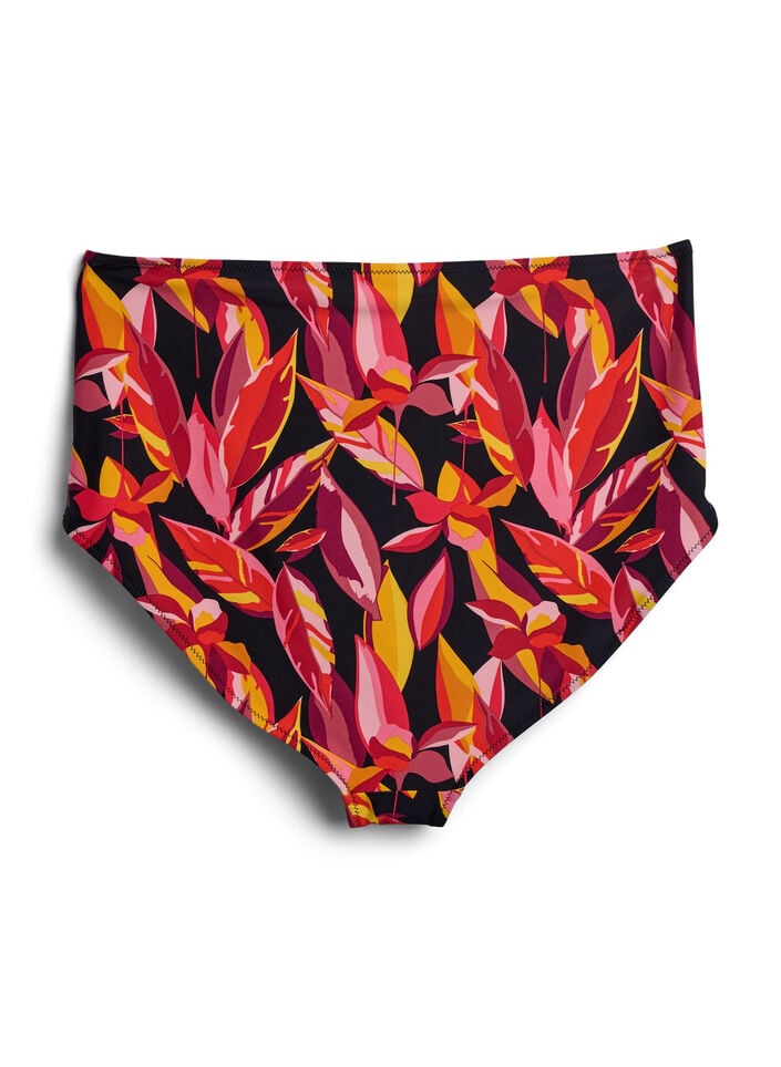 Bikinibroekje met print en een hoge taille, Rood, Packshot image number 1