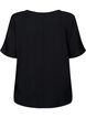 Viscose top met korte mouwen en v-hals, Black, Packshot image number 1
