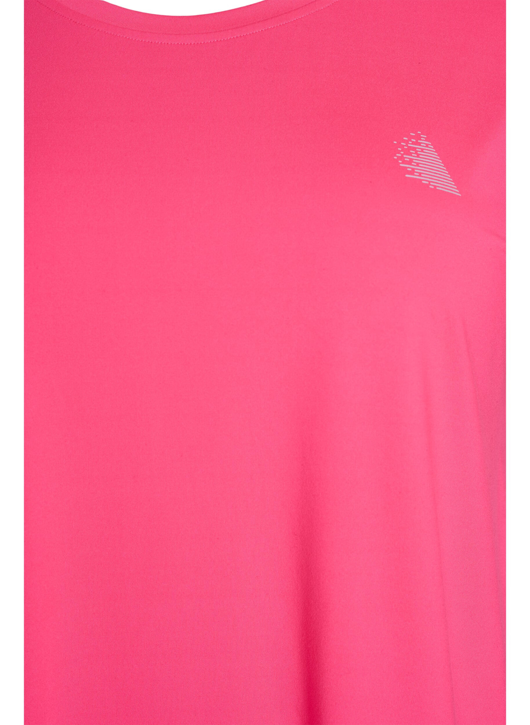 Zizzi Effen gekleurd trainingsshirt, Roze, Packshot image number 2