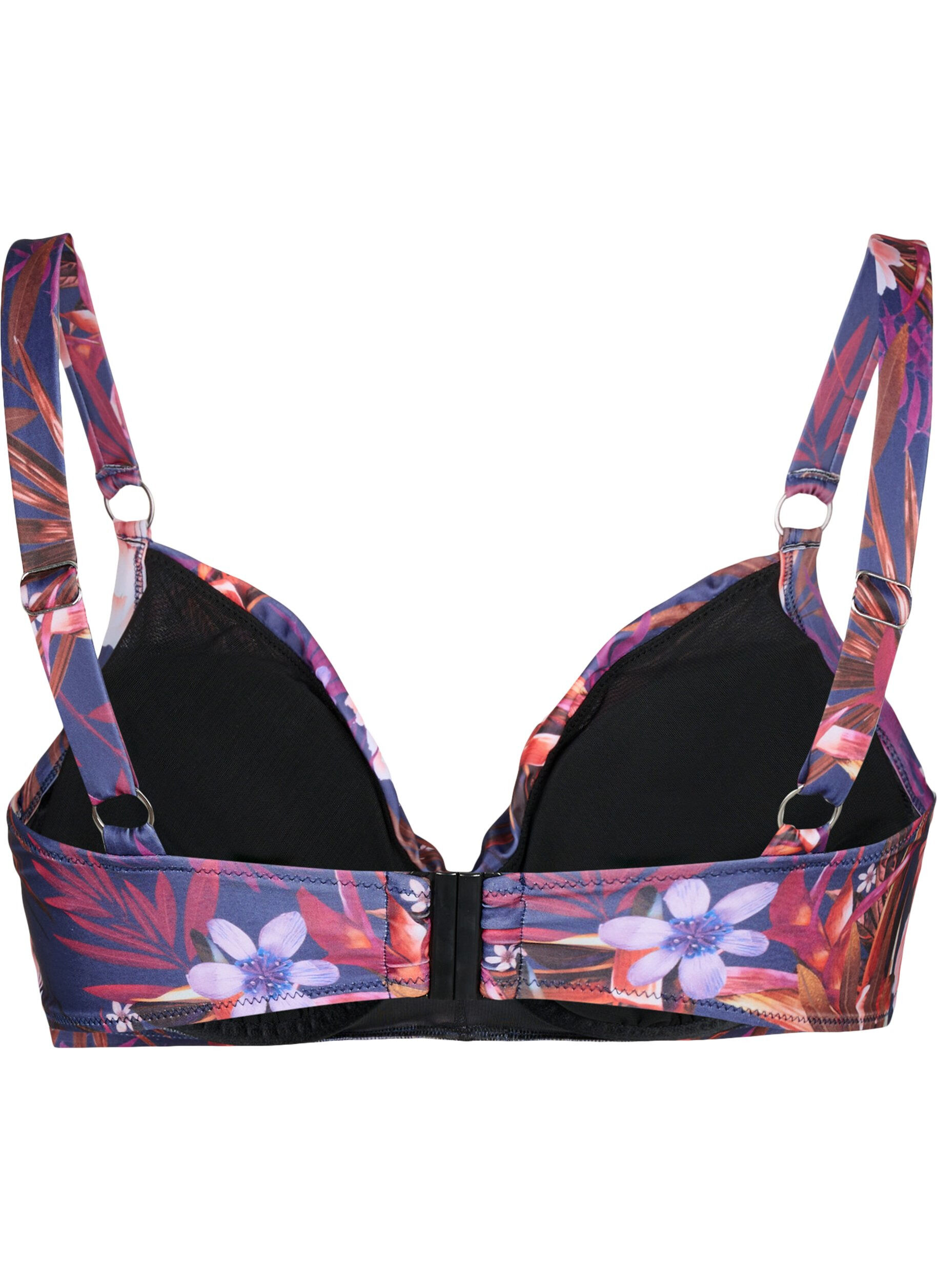 Zizzi Bikini beha met opdruk en beugel, Purple Flower, Packshot image number 1