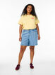 T-shirt van biologisch katoen met print op de rug, Geel, Model image number 1