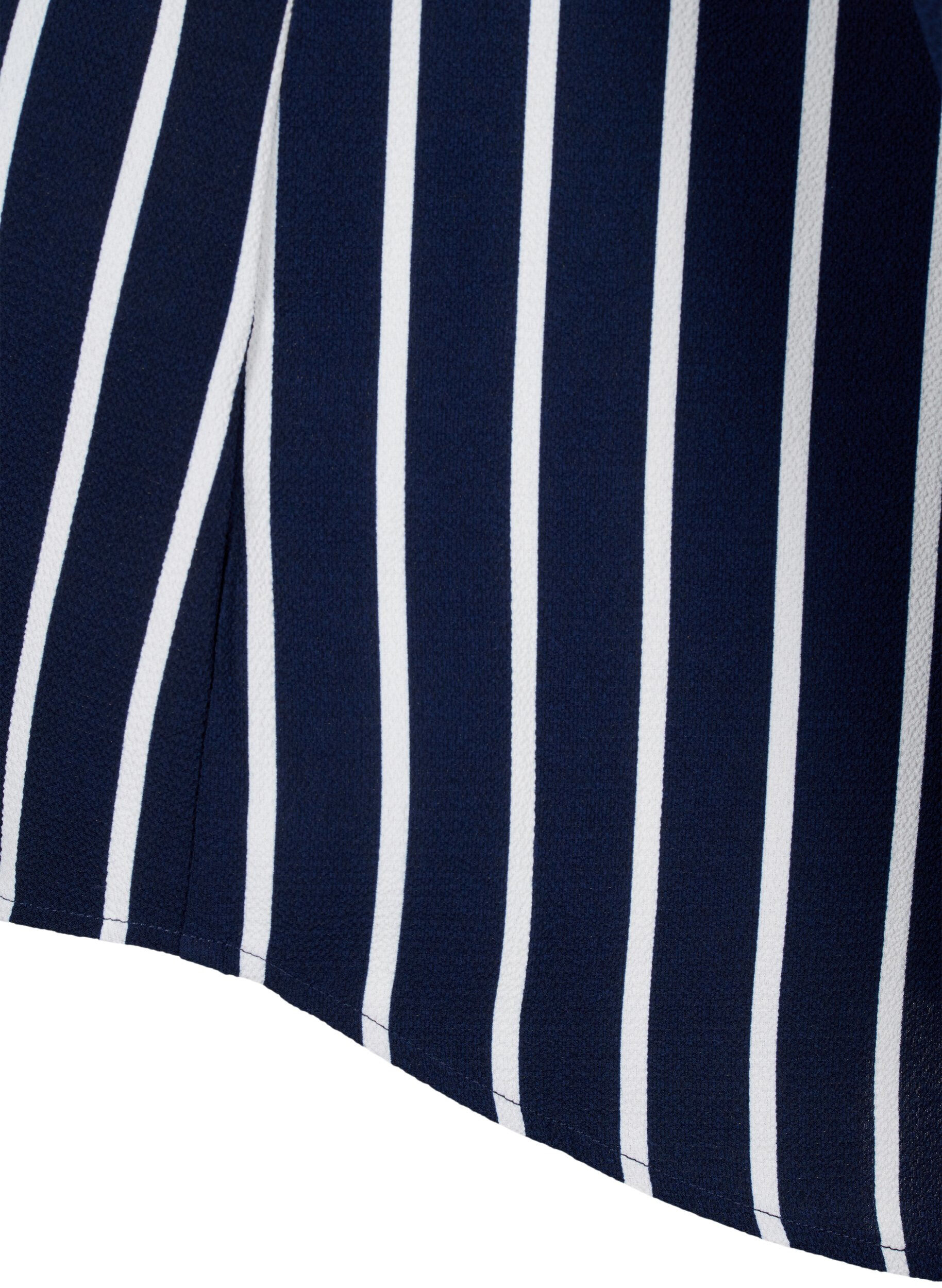 Zizzi Blouse avec col en V et imprim&eacute;, Maritime Blue Stripe, Packshot image number 3