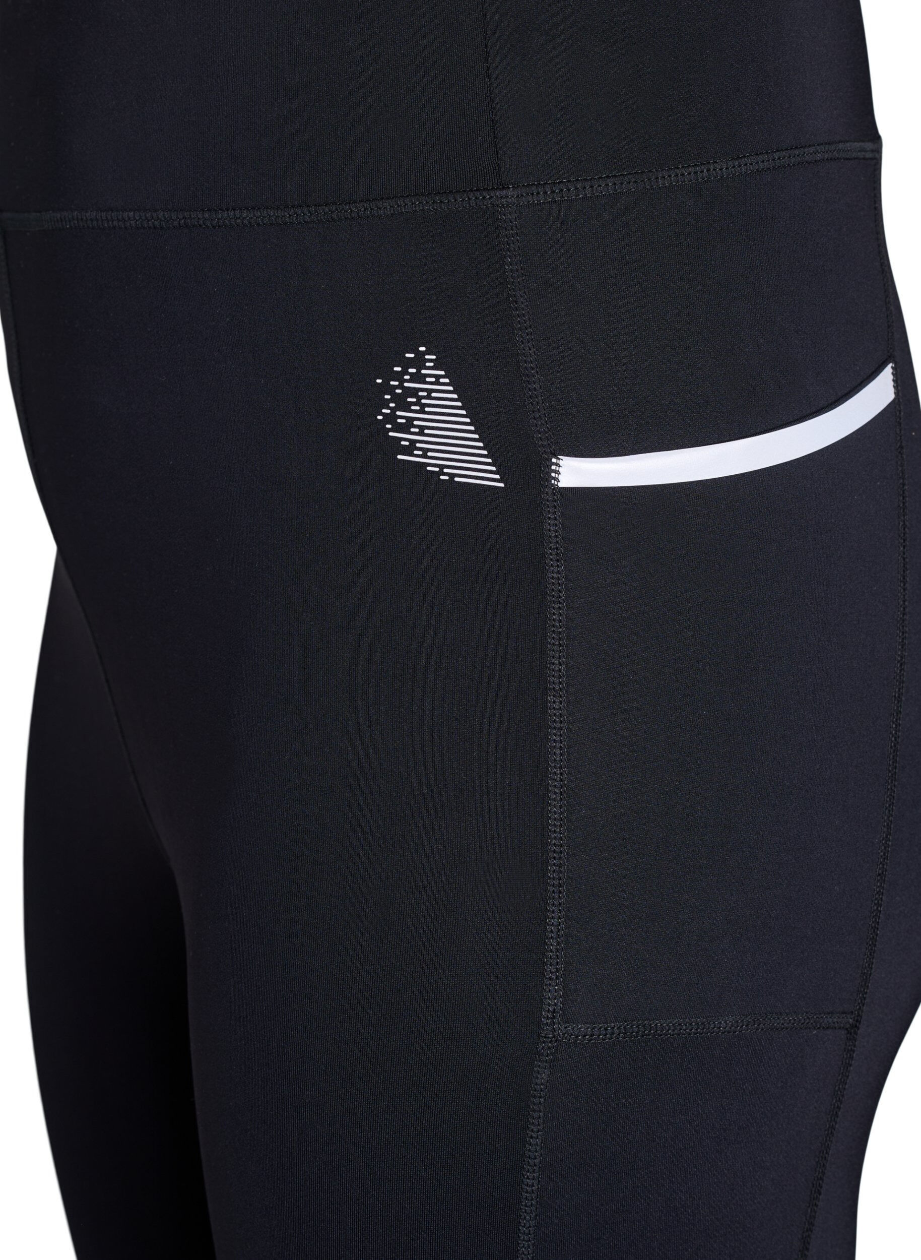 Zizzi Running tights met lichte compressie en zijzakken, Zwart, Packshot image number 2