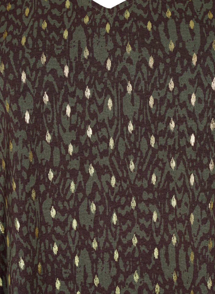 Blouse met print en lange mouwen, Green Ethnic AOP, Packshot image number 2