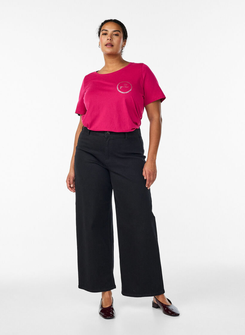 T-shirt met print, Rood, Model image number 1