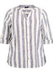 Katoenen blouse met V-hals, Blauw, Packshot image number 0