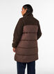 Halflange pufferjas met teddystof, Bruin, Model image number 2