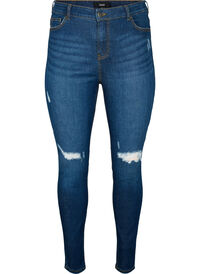 Super slanke Amy jeans met vernietiging en hoge taille