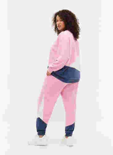 Sweatpants met colour block, C. Pink C. Blocking, Model image number 1