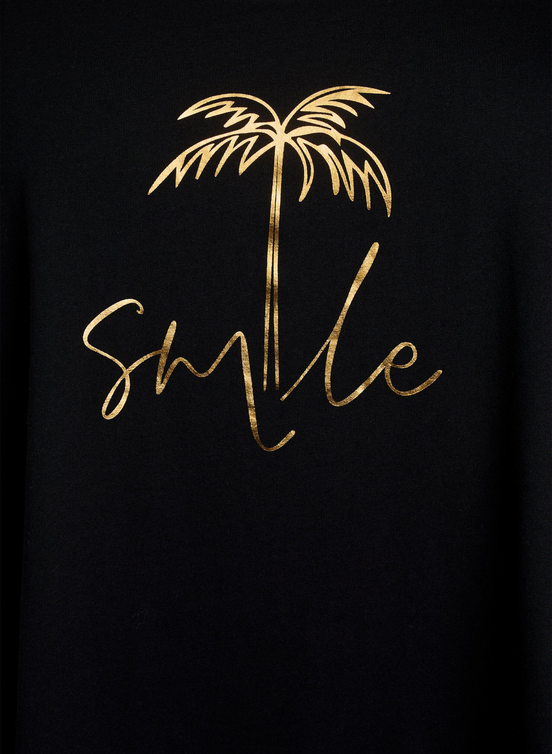 Zizzi Mouwloze A-lijn jurk, Zwart, Packshot image number 2