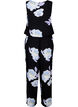 Mouwloze jumpsuit van viscose, Black Big Flower AOP, Packshot image number 1